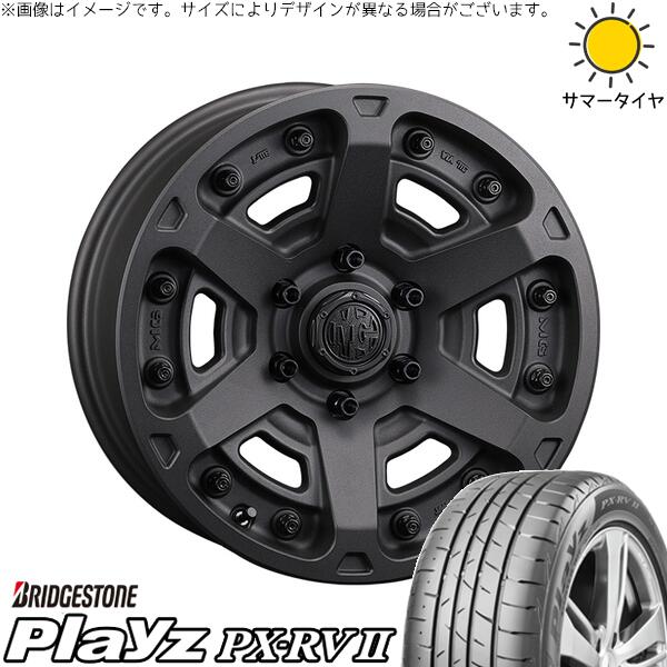 ブリヂストン プレイズ PX-RV2 235/55R18 ＋ マーテルギア アーマー ショットガンブラック 18インチ 8J +35 5H114.3P サマー・ホイール4本セット。1枚目。