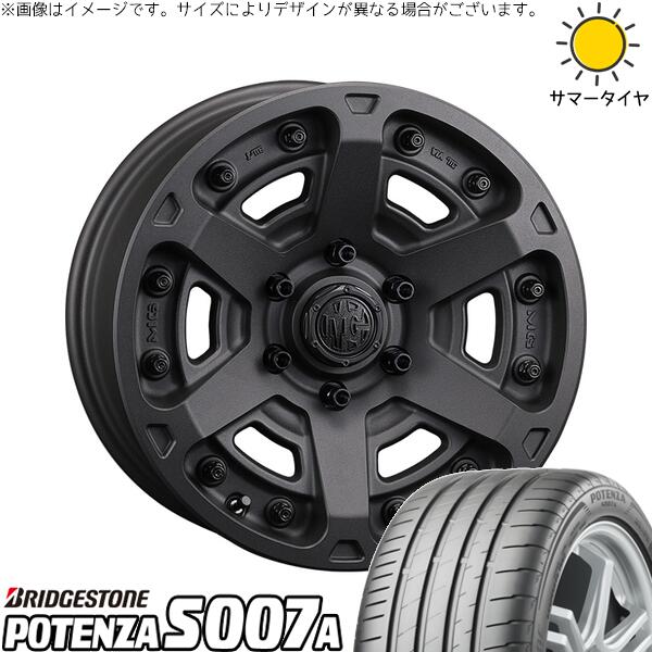 ブリヂストン ポテンザ S007A 235/50R18 ＋ マーテルギア アーマー ショットガンブラック 18インチ 8J +35 5H114.3P サマー・ホイール4本セット。1枚目。