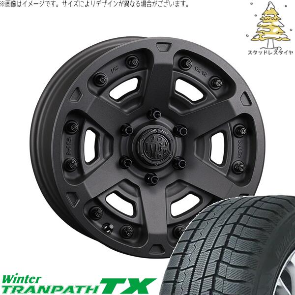 トーヨータイヤ ウィンタートランパス TX 215/70R16 ＋ マーテルギア アーマー ショットガンブラック 16インチ 7J +35 5H114.3P スタッドレス・ホイール4本セット。1枚目。