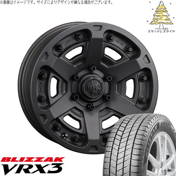 ブリヂストン ブリザック VRX3 215/65R16 ＋ マーテルギア アーマー ショットガンブラック 16インチ 7J +35 5H114.3P スタッドレス・ホイール4本セット。1枚目。