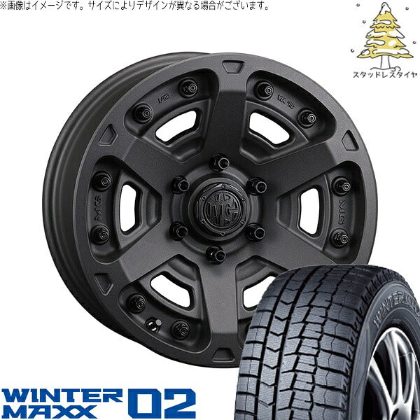 ダンロップ ウィンターマックス02 225/40R18 ＋ マーテルギア アーマー ショットガンブラック 18インチ 8J +35 5H114.3P スタッドレス・ホイール4本セット。1枚目。