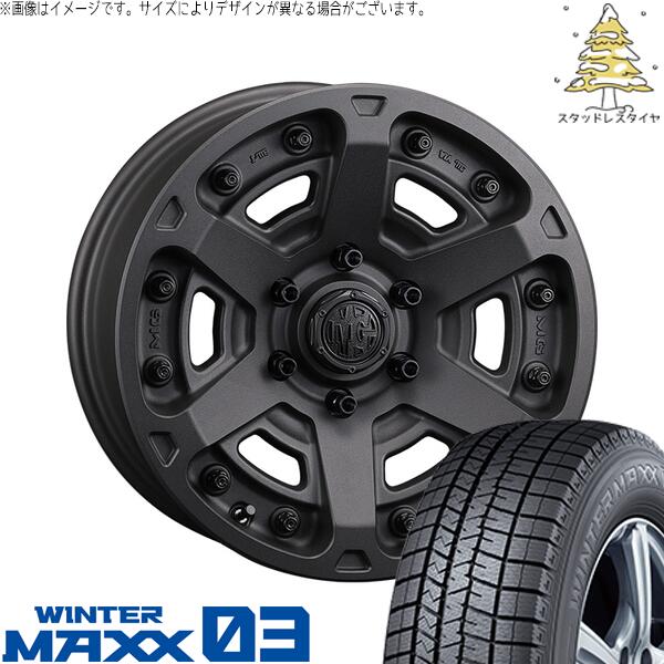 ダンロップ ウィンターマックス03 235/60R18 ＋ マーテルギア アーマー ショットガンブラック 18インチ 8J +35 5H114.3P スタッドレス・ホイール4本セット。1枚目。