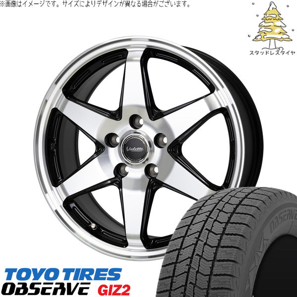 トーヨータイヤ OBSERVE 205/65R16 ＋ ヴァレット アンクレイ ブラックポリッシュ 16インチ 6J +40 5H114.3P スタッドレス・ホイール4本セット。1枚目。