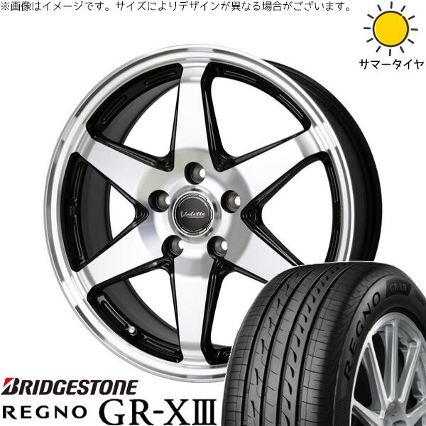 ブリヂストン レグノ GR-X3 RV 225/55R17 ＋ ヴァレット アンクレイ ブラックポリッシュ 17インチ 7J +40 5H114.3P サマー・ホイール4本セット。1枚目。