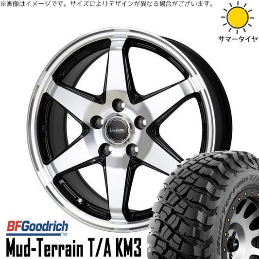 BFグッドリッチ マッドテレーン T/A KM3 245/65R17 ＋ ヴァレット アンクレイ ブラックポリッシュ 17インチ 7J +40 5H114.3P サマー・ホイール4本セット。1枚目。
