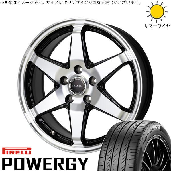 ピレリ パワジー 215/50R17 ＋ ヴァレット アンクレイ ブラックポリッシュ 17インチ 7J +48 5H114.3P サマー・ホイール4本セット。1枚目。