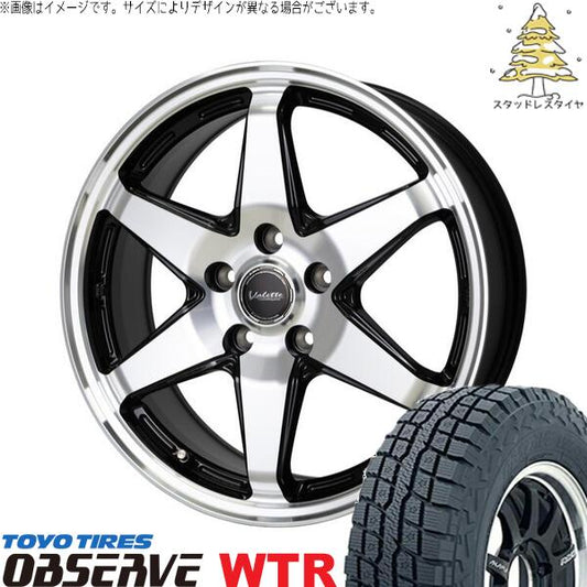 トーヨータイヤ オブザーブ W/T-R 245/65R17 ＋ ヴァレット アンクレイ ブラックポリッシュ 17インチ 7J +40 5H114.3P スタッドレス・ホイール4本セット。1枚目。