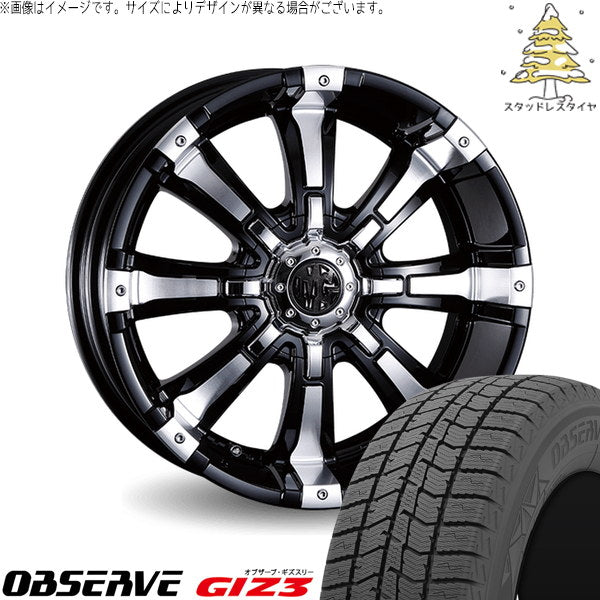トーヨータイヤ オブザーブ GIZ3 215/60R17 ＋ マーテルギア ビースト ブラックポリッシュ 17インチ 6.5J +48 6H139.7P スタッドレス・ホイール4本セット。1枚目。