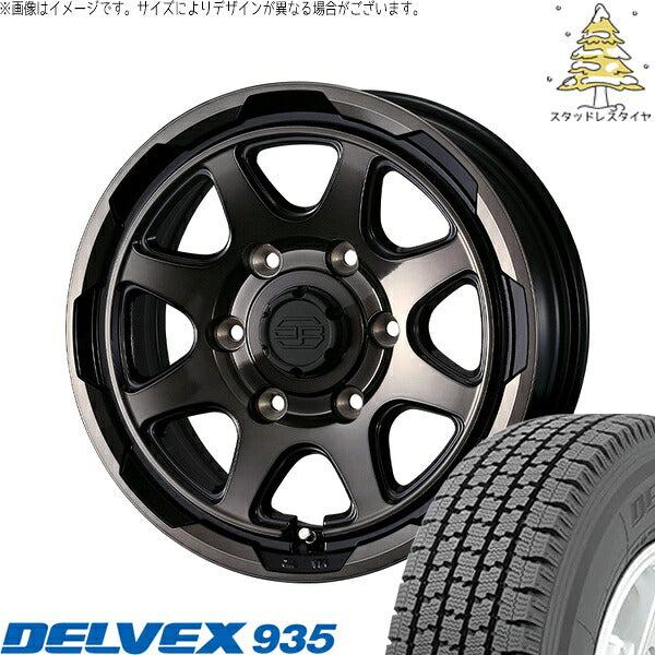 トーヨータイヤ デルベックス 935 195/80R15 ＋ スタットベルク ブラックポリッシュ/ブロンズクリア 15インチ 6J +33 6H139.7P スタッドレス・ホイール4本セット。1枚目。