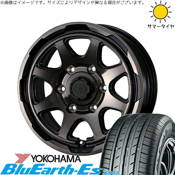 ヨコハマタイヤ ブルーアース ES32 215/65R16 ＋ スタットベルク ブラックポリッシュ/ブロンズクリア 16インチ 6.5J +38 6H139.7P サマー・ホイール4本セット。1枚目。