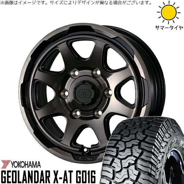 ヨコハマタイヤ ジオランダー X-A/T G016 (GEOLANDAR X-A/T G016) 215/70R16 ＋ スタットベルク ブラックポリッシュ/ブロンズクリア 16インチ 6.5J +38 6H139.7P サマー・ホイール4本セット。1枚目。