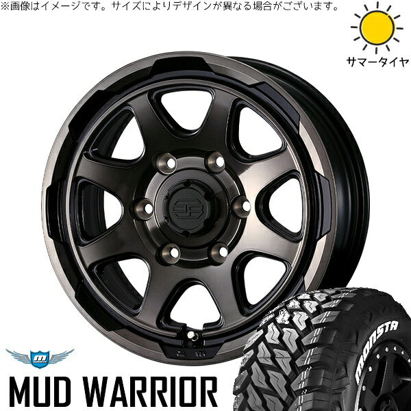 モンスタタイヤ マッドウォーリアー (MUD WARRIOR) 215/70R16 ＋ スタットベルク ブラックポリッシュ/ブロンズクリア 16インチ 6.5J +38 6H139.7P サマー・ホイール4本セット。1枚目。