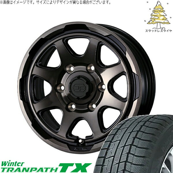 トーヨータイヤ ウィンタートランパス TX 215/70R16 ＋ スタットベルク ブラックポリッシュ/ブロンズクリア 16インチ 6.5J +38 6H139.7P スタッドレス・ホイール4本セット。1枚目。