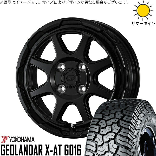 ヨコハマタイヤ ジオランダー X-A/T G016 (GEOLANDAR X-A/T G016) 165/60R15 ＋ スタットベルク セミマットブラック 15インチ 4.5J +45 4H100P サマー・ホイール4本セット。1枚目。