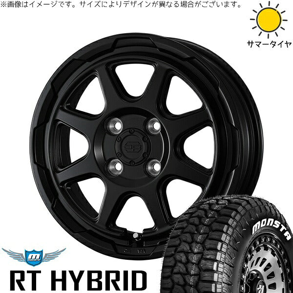 モンスタタイヤ RT ハイブリッド 155/65R14 ＋ スタットベルク セミマットブラック 14インチ 4.5J +45 4H100P サマー・ホイール4本セット。1枚目。