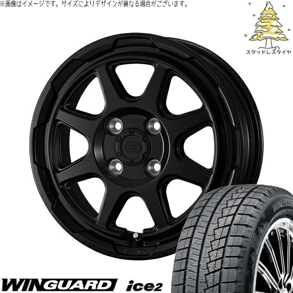 ネクセン ウィンガード アイス2 165/70R14 ＋ スタットベルク セミマットブラック 14インチ 4.5J +45 4H100P スタッドレス・ホイール4本セット。1枚目。