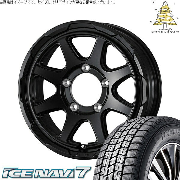 グッドイヤー アイスナビ7 215/70R15 ＋ スタットベルク セミマットブラック 15インチ 6J ±0 5H139.7P スタッドレス・ホイール4本セット。1枚目。
