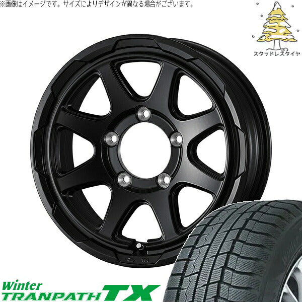 トーヨータイヤ ウィンタートランパス TX 215/70R16 ＋ スタットベルク セミマットブラック 16インチ 6J -5 5H139.7P スタッドレス・ホイール4本セット。1枚目。