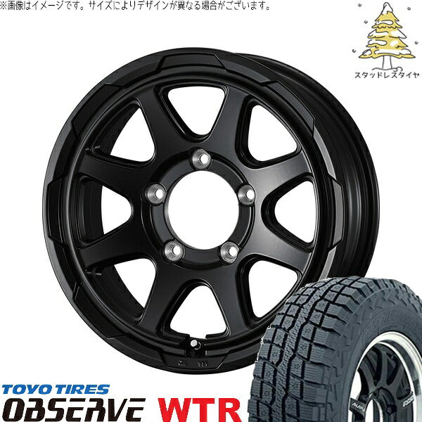トーヨータイヤ オブザーブ W/T-R 225/70R16 ＋ スタットベルク セミマットブラック 16インチ 6J -5 5H139.7P スタッドレス・ホイール4本セット。1枚目。