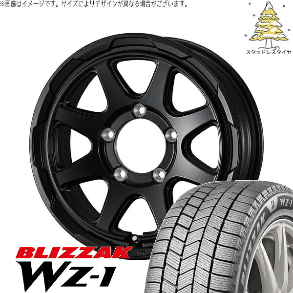 ブリヂストン ブリザック WZ-1 175/80R16 ＋ スタットベルク セミマットブラック 16インチ 5.5J +22 5H139.7P スタッドレス・ホイール4本セット。1枚目。