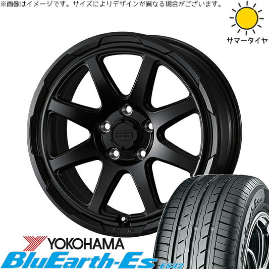 ヨコハマタイヤ ブルーアース ES32 195/60R17 ＋ スタットベルク セミマットブラック 17インチ 7J +38 5H114.3P サマー・ホイール4本セット。1枚目。