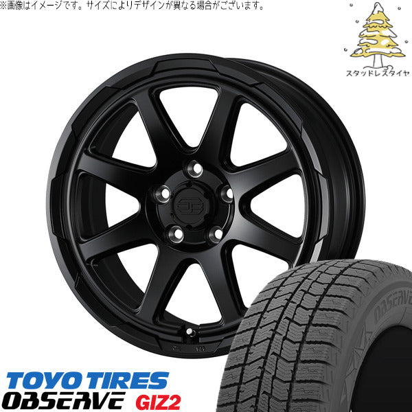 トーヨータイヤ OBSERVE 215/55R17 ＋ スタットベルク セミマットブラック 17インチ 7J +38 5H114.3P スタッドレス・ホイール4本セット。1枚目。