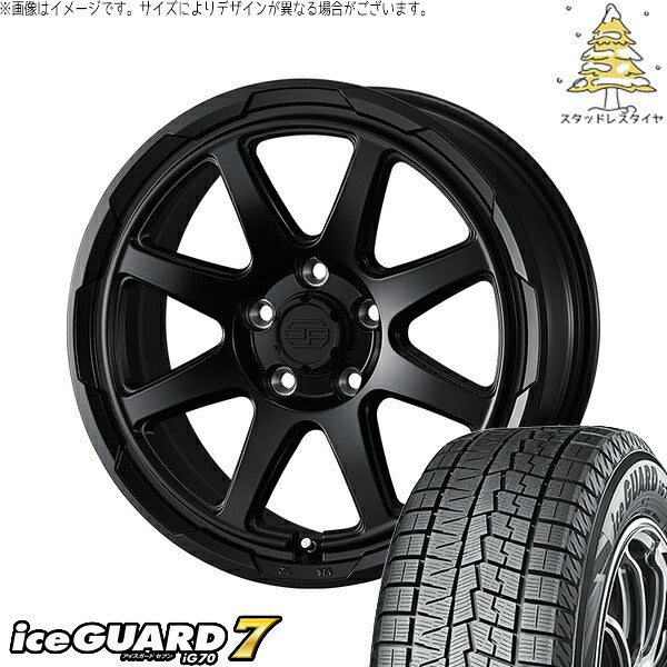 ヨコハマタイヤ アイスガード セブン (iceGUARD7 IG70) 215/60R17 ＋ スタットベルク セミマットブラック 17インチ 7.0J +38 5H114.3P スタッドレス・ホイール4本セット。1枚目。