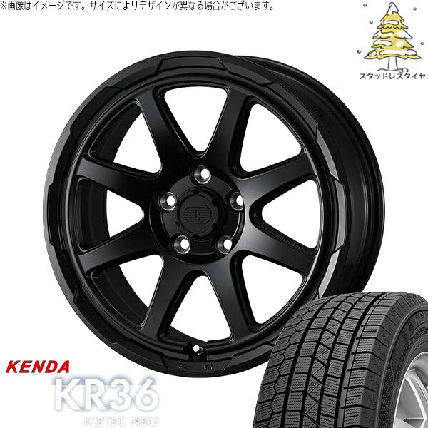 ケンダ アイステックネオ KR36 215/65R16 ＋ スタットベルク セミマットブラック 16インチ 7J +38 5H114.3P スタッドレス・ホイール4本セット。1枚目。