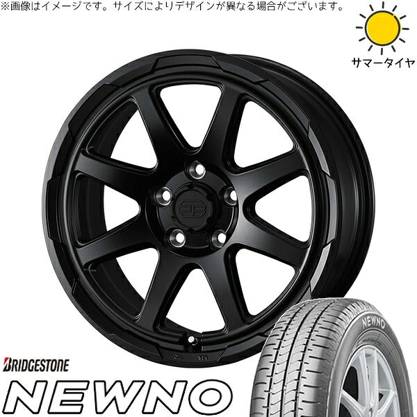 ブリヂストン ニューノ 225/50R17 ＋ スタットベルク セミマットブラック 17インチ 7J +38 5H114.3P サマー・ホイール4本セット。1枚目。