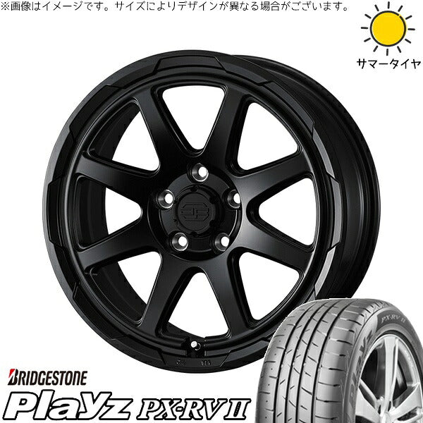 ブリヂストン プレイズ PX-RV2 195/60R17 ＋ スタットベルク セミマットブラック 17インチ 7J +38 5H114.3P サマー・ホイール4本セット。1枚目。