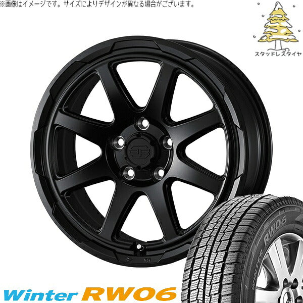 ハンコック ウィンター RW06 185R14 ＋ スタットベルク セミマットブラック 14インチ 5J +48 5H114.3P スタッドレス・ホイール4本セット。1枚目。