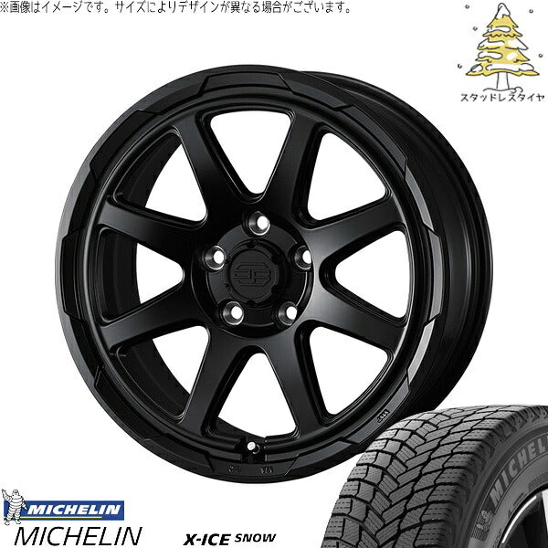 ミシュラン エックスアイス スノー (X-ICE SNOW) 215/60R16 ＋ スタットベルク セミマットブラック 16インチ 7.0J +38 5H114.3P スタッドレス・ホイール4本セット。1枚目。