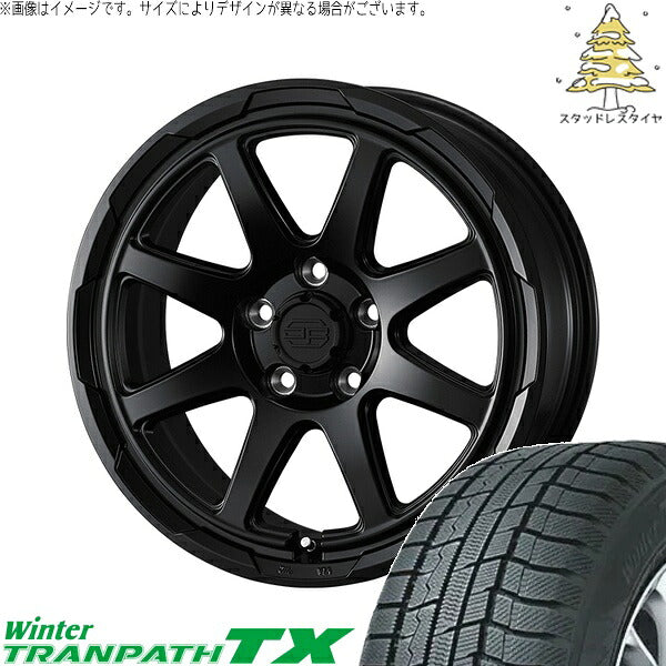 トーヨータイヤ ウィンタートランパス TX (WinterTRANPATH TX) 215/50R17 ＋ スタットベルク セミマットブラック 17インチ 7.0J +38 5H114.3P スタッドレス・ホイール4本セット。1枚目。