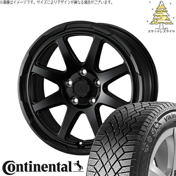 コンチネンタル バイキングコンタクト7 205/65R16 ＋ スタットベルク セミマットブラック 16インチ 7J +38 5H114.3P スタッドレス・ホイール4本セット。1枚目。