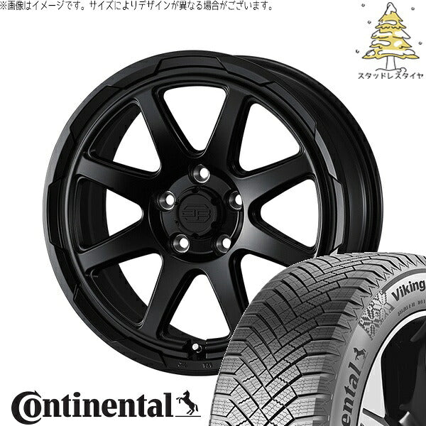 コンチネンタル バイキングコンタクト8 215/65R16 ＋ スタットベルク セミマットブラック 16インチ 7J +38 5H114.3P スタッドレス・ホイール4本セット。1枚目。