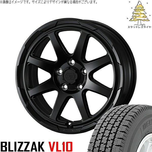 ブリヂストン ブリザック VL10 165/80R14 ＋ スタットベルク セミマットブラック 14インチ 5J +48 5H114.3P スタッドレス・ホイール4本セット。1枚目。