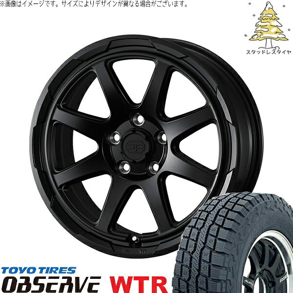 トーヨータイヤ オブザーブ W/T-R 215/65R16 ＋ スタットベルク セミマットブラック 16インチ 7J +38 5H114.3P スタッドレス・ホイール4本セット。1枚目。