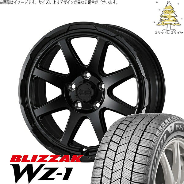 ブリヂストン ブリザック WZ-1 (BLIZZAK WZ-1) 225/50R17 ＋ スタットベルク セミマットブラック 17インチ 7.0J +38 5H114.3P スタッドレス・ホイール4本セット。1枚目。