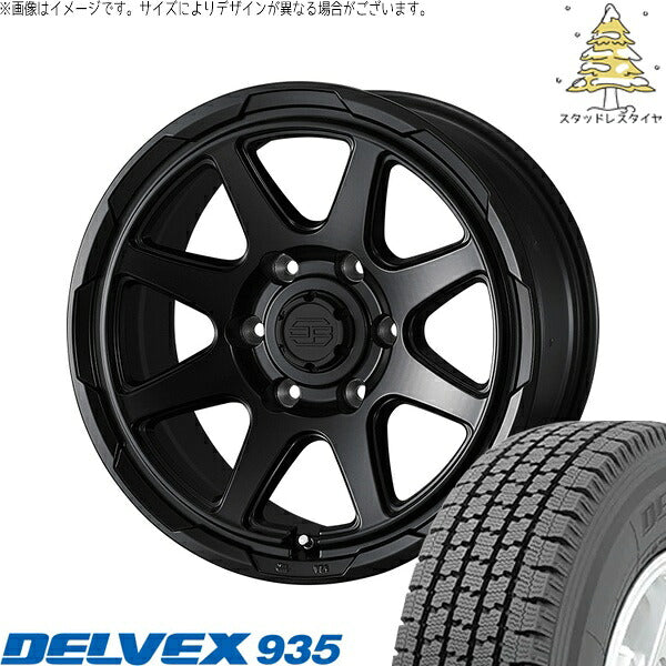 トーヨータイヤ デルベックス 935 195/80R15 ＋ スタットベルク セミマットブラック 15インチ 6J +33 6H139.7P スタッドレス・ホイール4本セット。1枚目。