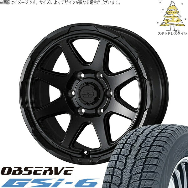 トーヨータイヤ オブザーブ Gsi-6 (OBSERVE Gsi-6) 265/70R17 ＋ スタットベルク セミマットブラック 17インチ 8J +20 6H139.7P スタッドレス・ホイール4本セット。1枚目。