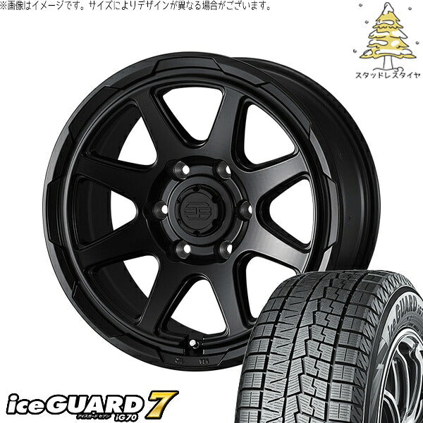 ヨコハマタイヤ アイスガード セブン (iceGUARD7 IG70) 215/65R16 ＋ スタットベルク セミマットブラック 16インチ 6.5J +38 6H139.7P スタッドレス・ホイール4本セット。1枚目。