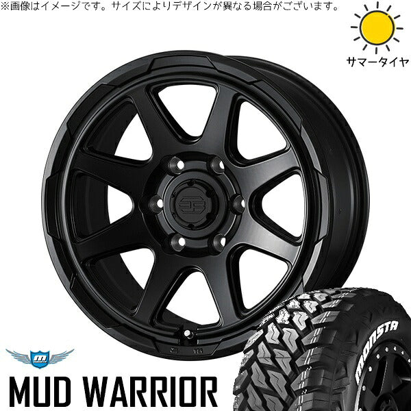 モンスタタイヤ マッドウォーリアー (MUD WARRIOR) 215/70R16 ＋ スタットベルク セミマットブラック 16インチ 6.5J +38 6H139.7P サマー・ホイール4本セット。1枚目。