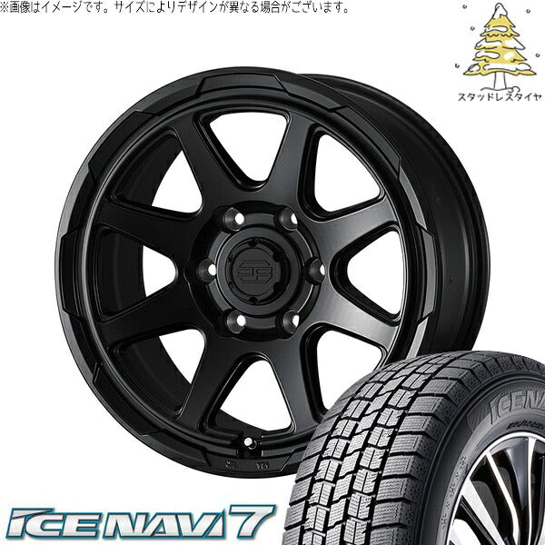 グッドイヤー アイスナビ セブン (ICENAVI7) 215/70R15 ＋ スタットベルク セミマットブラック 15インチ 6J +33 6H139.7P スタッドレス・ホイール4本セット。1枚目。