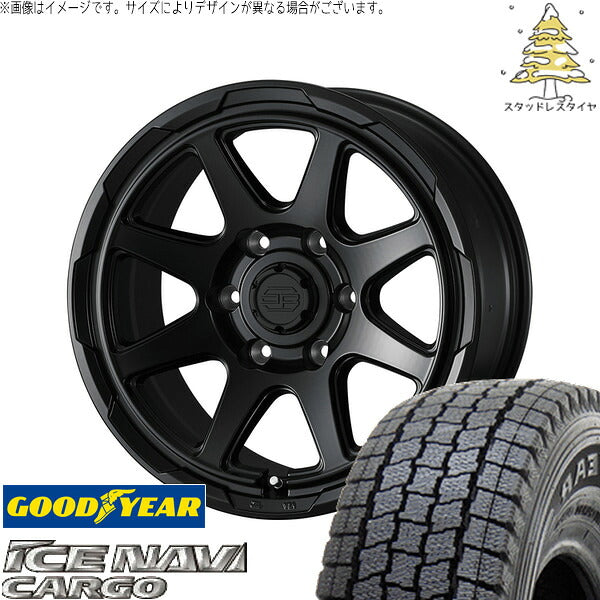グッドイヤー アイスナビカーゴ 215/70R15 ＋ スタットベルク セミマットブラック 15インチ 6J +33 6H139.7P スタッドレス・ホイール4本セット。1枚目。