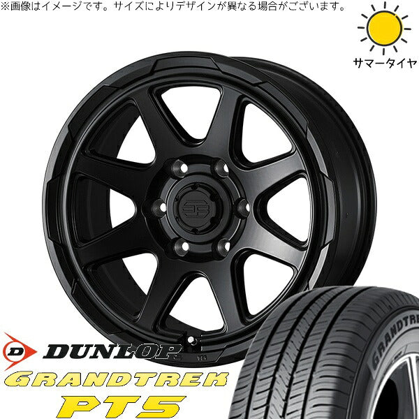 ダンロップ グラントレック PT5 215/65R16 ＋ スタットベルク セミマットブラック 16インチ 6.5J +38 6H139.7P サマー・ホイール4本セット。1枚目。