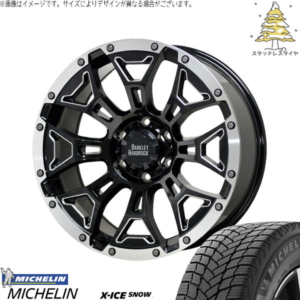 ミシュラン エックスアイス スノー 235/65R17 ＋ バークレイ ハードロック エルバート ブラックサイドマシニング/リムポリッシュ 17インチ 7J +38 5H114.3P スタッドレス・ホイール4本セット。1枚目。