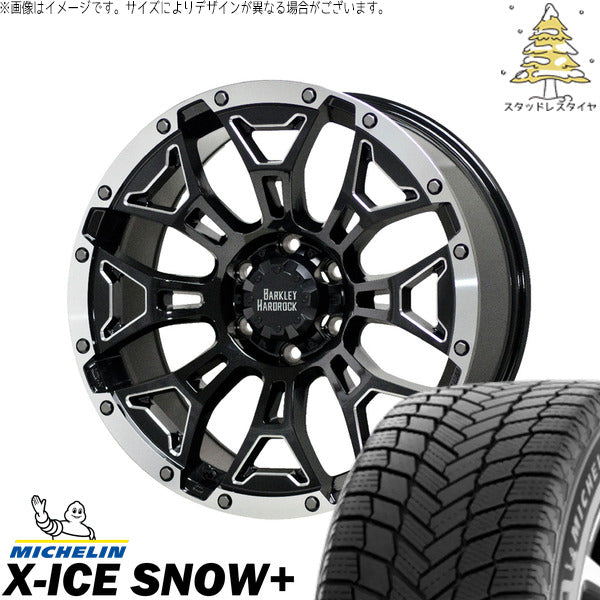 ミシュラン エックスアイス スノー+ 235/60R18 ＋ バークレイ ハードロック エルバート ブラックサイドマシニング/リムポリッシュ 18インチ 7.5J +38 5H114.3P スタッドレス・ホイール4本セット。1枚目。