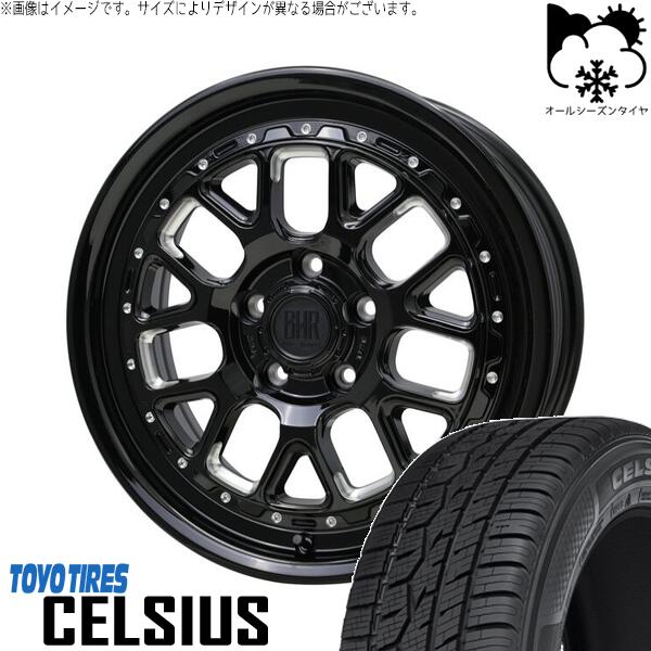 トーヨータイヤ セルシアス 225/60R17 ＋ バークレイ ハードロック ヒューロン グロスブラック/マシニング 17インチ 7J +38 5H114.3P オールシーズン・ホイール4本セット。1枚目。