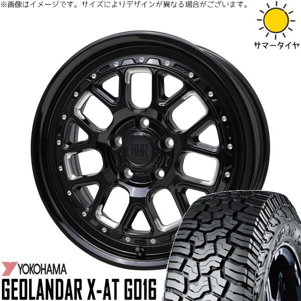 ヨコハマタイヤ ジオランダー X-A/T G016 (GEOLANDAR X-A/T G016) 215/70R16 ＋ バークレイ ハードロック ヒューロン グロスブラック/マシニング 16インチ 7J +38 5H114.3P サマー・ホイール4本セット。1枚目。
