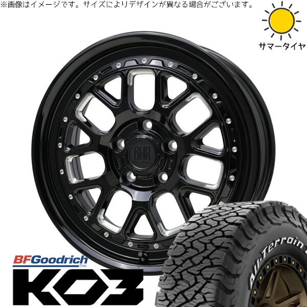 BFグッドリッチ オールテレーン T/A Ko3 (All-Terrain T/A Ko3) 235/70R16 ＋ バークレイ ハードロック ヒューロン グロスブラック/マシニング 16インチ 7J +38 5H114.3P オールシーズン・ホイール4本セット。1枚目。